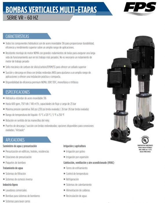 FRANKLIN ELECTRIC Serie VR 4Etapas 3