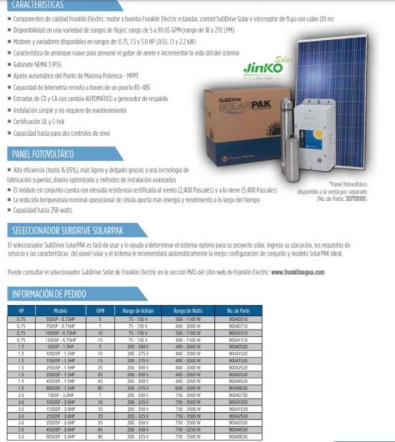 FRANKLIN ELECTRIC SubDrive Solar Pak 4